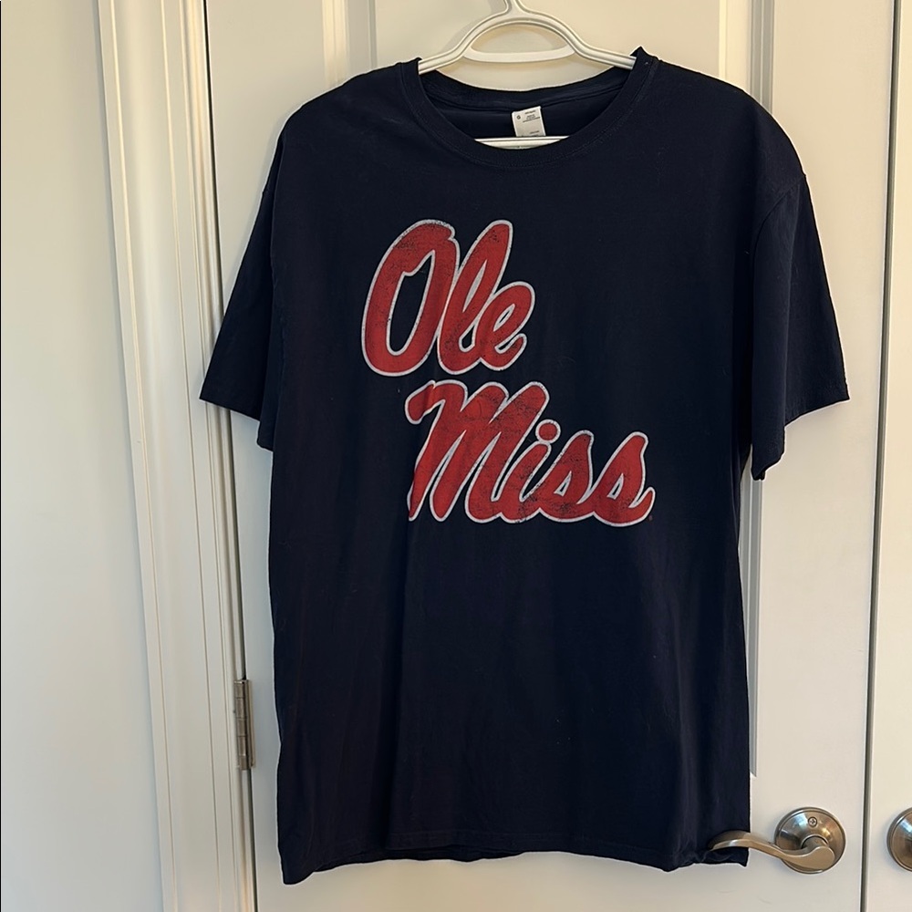 Ole Miss Navy and Red Short Sleeve Tee